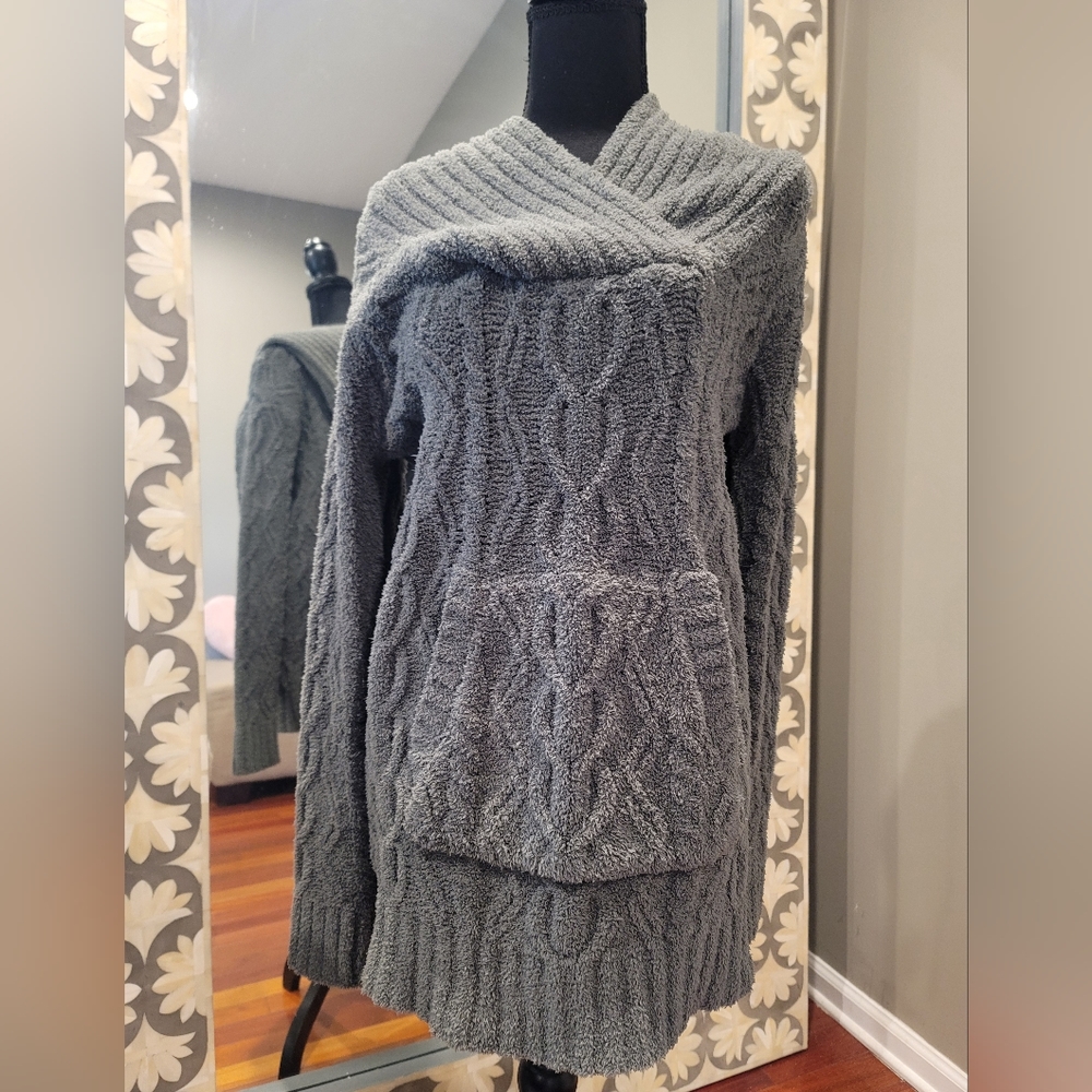 Barefoot Dreams cozy chic cable knit hoodie